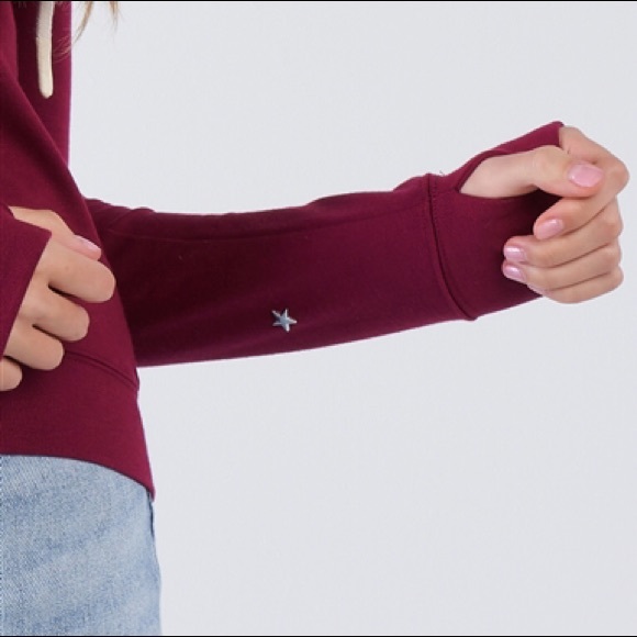PLUM "Be The Light" STAR STUDDED ZIP FRONT HOODIE - Picture 5 of 5
